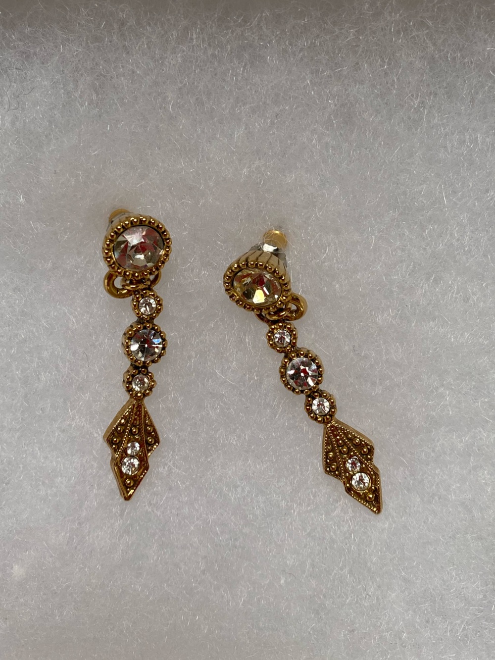 Gold Crystal Drop Earrings - Women Jewelry